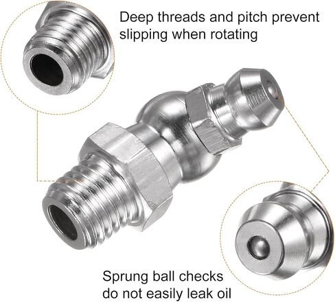 HARFINGTON 8 قطعة 304 الفولاذ المقاوم للصدأ 45 درجة تركيب الشحوم M8x1mm متري الموضوع حلمة الشحوم الهيدروليكية اكسسوارات للسيارة in Saudi Arabia