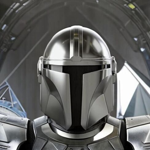 خوذة ماندالورية 18 قياسًا من الفولاذ من العصور الوسطى خوذة بوبا فات ماندالوريان، طلاء فضي للعب الأدوار وحفلات الهالوين in Kuwait