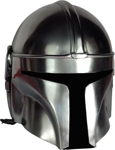خوذة ماندالورية 18 قياسًا من الفولاذ من العصور الوسطى خوذة بوبا فات ماندالوريان، طلاء فضي للعب الأدوار وحفلات الهالوين in Kuwait