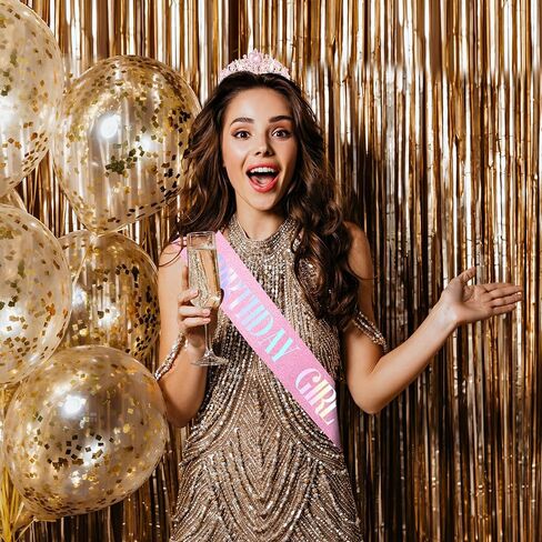 Birthday Sash, Birthday Crown, Birthday Sash for Women, Birthday Girl Sash, Birthday Tiara for Women, Birthday Headband, Birthday Sash and Crown, Happy Birthday Sash, Pink Birthday Sash Accessories in Saudi Arabia