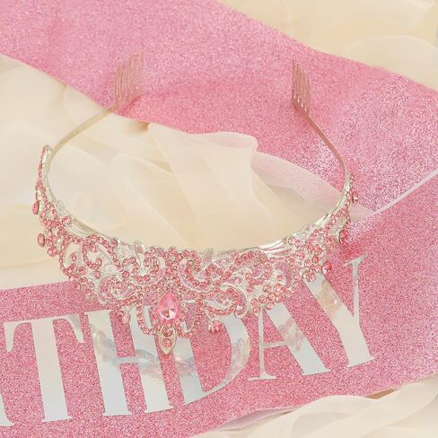 Birthday Sash, Birthday Crown, Birthday Sash for Women, Birthday Girl Sash, Birthday Tiara for Women, Birthday Headband, Birthday Sash and Crown, Happy Birthday Sash, Pink Birthday Sash Accessories in Saudi Arabia