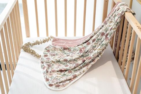 Little Jump Stretchy Jersey Knit Swaddle Blankets, Premium Cotton Floral Baby Blanket,Soft Western Wild Flowers Baby Quilt for Baby Girls and Toddlers(Vintage Floral) in Saudi Arabia