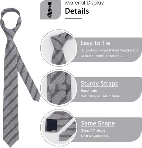 Mantieqingway Cotton Ties for Men, 2.76'' Striped Mens Neckties for Business, Daily Dress, Office, College, Wedding in Saudi Arabia