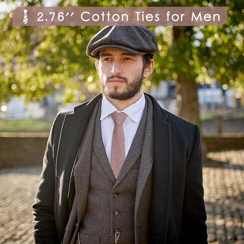 Mantieqingway Cotton Ties for Men, 2.76'' Striped Mens Neckties for Business, Daily Dress, Office, College, Wedding in Saudi Arabia