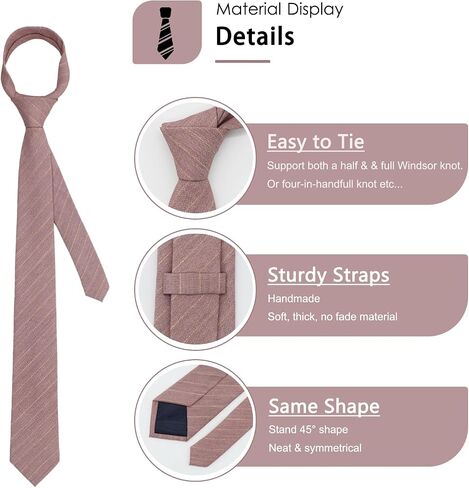 Mantieqingway Cotton Ties for Men, 2.76'' Striped Mens Neckties for Business, Daily Dress, Office, College, Wedding in Saudi Arabia