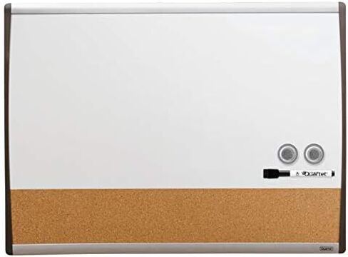 Quartet Combination Magnetic Whiteboard & Corkboard, 17" x 23", Combo White Board & Cork Board, Black/Silver Frame (79370) in Saudi Arabia