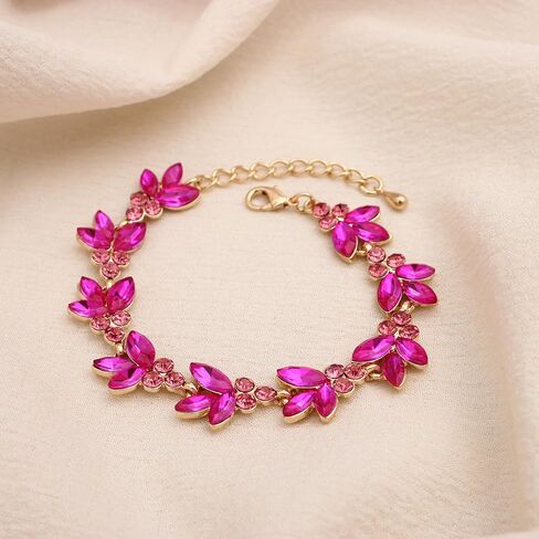 Bridal Wedding Crystal Leaf Choker Necklace Dangle Earring Bracelet Brides Bridesmaid Jewelry Set for Women in Kuwait