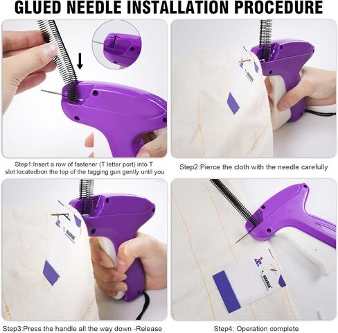MAXMAN Fine Stitch Gun, Quick Stitch Sewing Gun for Clothes with 5 Fine Needles & 3000 Pcs Fasteners, Speedy Clothing Fixer, Mini Stitch Hemming Gun, Mini Micro Tagging Stitch for Clothes (Pink) in Saudi Arabia