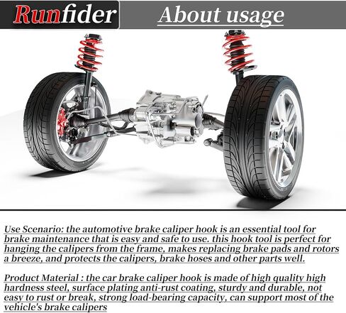 قطعتان من خطافات فرجار فرامل السيارة السوداء، شماعات فرجار فرامل السيارات مع أطراف مطاطية، أدوات سيارات عالمية متينة ومقاومة للصدأ للفرملة، وعمل التعليق، ومحمل المحور in Kuwait