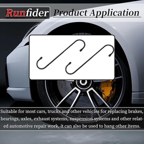 قطعتان من خطافات فرجار فرامل السيارة السوداء، شماعات فرجار فرامل السيارات مع أطراف مطاطية، أدوات سيارات عالمية متينة ومقاومة للصدأ للفرملة، وعمل التعليق، ومحمل المحور in Kuwait