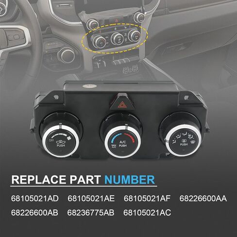 AC Heater Climate Control Unit Heat Defrost Compatible with 2013-2018 RAM 1500 2500 3500 Replace 68268189AA 68105021AC 68105021AD 68105021AE 68105021AF 68226600AA in Saudi Arabia