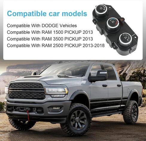 AC Heater Climate Control Unit Heat Defrost Compatible with 2013-2018 RAM 1500 2500 3500 Replace 68268189AA 68105021AC 68105021AD 68105021AE 68105021AF 68226600AA in Saudi Arabia