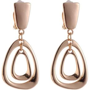 Organic Orbital Drop Clip-On Earrings silhouette Satin Drop Earrings