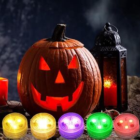 أضواء LED غاطسة تعمل بالبطارية LED تغيير لون ضوء الشاي ضوء شمعة مع جهاز تحكم عن بعد للحفلات والمناسبات ونوافير البركة وحفلات الزفاف وأعياد الميلاد والهالوين وإضاءة اليقطين والمزهريات للديكور (10 قطع)