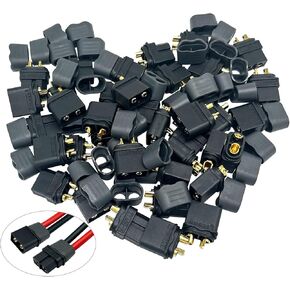 Amass 20 Pair XT60H Bullet Connector Plug Black Male Female (XT60 Upgrated) with Sheath for RC Lipo Battery Plugs