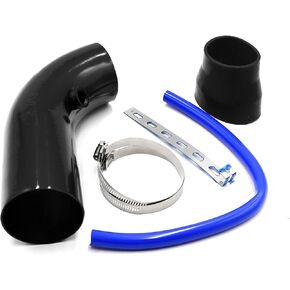Air Intake Pipe Aluminum 3'' 75mm Car Cold Air Intake System Turbo Induction Pipe Tube Aluminum Pipe Filter Compatible/Replacement for Car, Auto, Truck (Red)