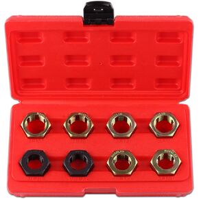 8 PCS Axle Spindle Thread Chaser Set, Thread Repair Kit High-Strength Thread Restorer Tool, Axle Spindle Fractional Cleaning and Rethreading Set Metric M20 M22 M24 & UNEF 13/16" 3/4"