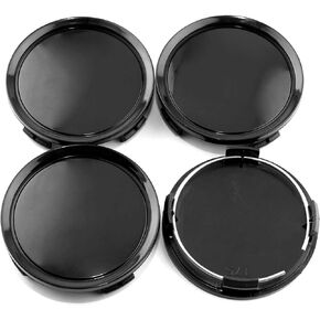4pcs 74mm(2.91in)/69.5mm(2.74in) Wheel Hub Center Caps Black Base for Replacement Auto Accessories