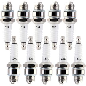 Spark Plug Z4C for 49cc 50cc 66cc 70cc 80cc 2-Stroke Engine Motorized Bicycle Moped Scooter Yamaha JOG50 90 ZX50 DIO50 Suzuki AG100 QJ50 DX100 AX100 CJ750 Pack of 10