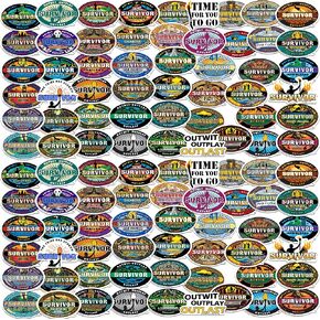 Survivor 50CT Vinyl Large Deluxe Stickers Variety Pack - Laptop, Water Bottle, Scrapbooking, Tablet, Skateboard, Indoor/Outdoor - Set of 50