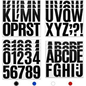 13 Sheets 4 Inch Alphabet Stickers Large Sticky Waterproof Address Sign Vinyl Letter Number Stickers Labels for DIY Crafts Mailbox Notebook Truck Outside Signs (Red)