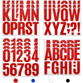 13 Sheets 4 Inch Alphabet Stickers Large Sticky Waterproof Address Sign Vinyl Letter Number Stickers Labels for DIY Crafts Mailbox Notebook Truck Outside Signs (Red)