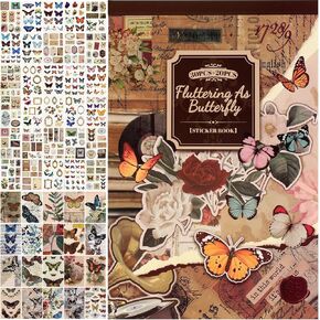 Travel Scrapbook Stickers 300 Pre-Cut Washi Stickers 20 Scrapbook Paper Junk Journal Sticker World Travel Stickers for journaling Travel Stickers for Scrapbooking