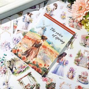 Scrapbook Stickers Book with 200 Stickers A5 Size Scrapbooking People Stickers Sticker Book for journaling Pre-Cut journaling Stickers washi Stickers Scrapbook Supplies