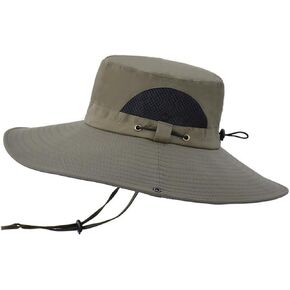 UPF 50+ Unisex Waterproof Sun Hat Wide Brim UV Protection for Fishing, Hiking, Beach - Packable & Durable Outdoor Hat