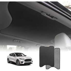 BestEvMod Foldable Roof Sunshade Compatible with Mustang Mach-E 2021-2024 Accessories Upgraded Heat Reflective Tech Accessories,Sunroof Reflective Cover Blocks Glare Blocks UV Ray (Black) 2