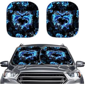 FKELYI Animal Cow Driver Funny Design Auto Sun Shade,Car Front Window Sunshade Windshield Sun Visor,Blocks Sun UV Ray Glare-2 Packs