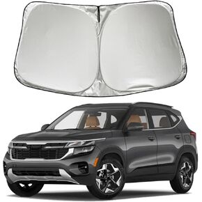 Car Windshield Sun Shade Sunshade Compatible with Kia Seltos K5 2025 2024 2023 2022 2021 GT Line LX EX S Turbo SX Turbo Accessories, Car Front Window Sun Shield Visor