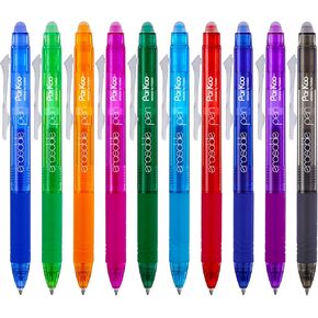 ParKoo16 Colors Retractable Erasable Gel Pens Clicker, Fine Point 0.7mm, Make Mistakes Disappear, Comfort Grip for Journaling Drawing Writing Planners School Supplies