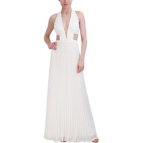 BCBG Pleated Halter Gown