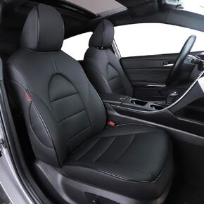 HKZ Custom Fit Leather Seat Covers for Toyota Camry 2018 2019 2020 2021 2022 2024 LE, SE, SE Nightshade (Non-Hybrid) - 5-Seats Full Set,Black