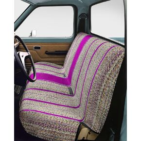 FREMONT AUTO Baja Saddle Car Seat Covers - Durable, Stylish, Universal Fit for Ford, Chevrolet, Dodge Trucks & SUVs - Blanket Style, Bench Seat Cover - Full-Size Pickup (Black)