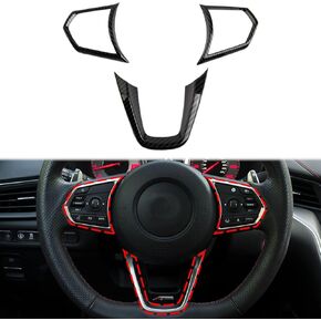 crosselec Carbon Fiber Interior Steering Wheel Trim Cover Accessories for 2022-2025 Acura MDX for 2021-2025 TLX