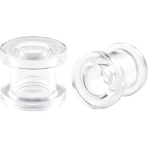 2g 2 Gauge Clear Acrylic Screw fit Flesh Tunnels Ear Plugs Ear Stretching 2Pcs