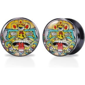 زوج واحد من سدادات الأذن الصلبة من الأكريليك على سدادات الأنفاق جاك سكيلينغتون سكريم الراتنج التي لا تسبب الحساسية وخالية من الكابوس قبل عيد الميلاد للنساء والرجال ثقب المجوهرات in Kuwait