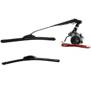 12V Electric Motor Universal UTV Windshield Wiper Kit, Compatible with most UTV RZR Ranger 570 900 1000, 2020 Defender Pro,90 Degree Motor w/ 1 Wiper Arm / 2 Wiper Blades