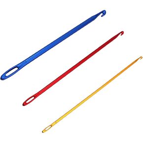 ZHYOHEN 3PCS DIY Hollow Crochet Hook with Eye Crochet Hook 2.75mm 4.0mm 6.0mm Silver Hand Knitting Tools for Scarf Hat Gloves Blanket Crochet Knitting Tools