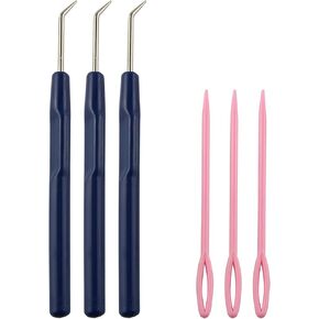 E-outstanding 3-Pack Crochet Hook Kit for Knifty Knitter and Knitting Loom Hook with 3-Pack Needle, Random Color