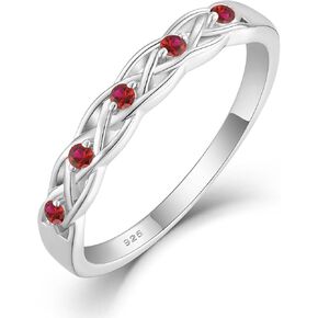 Infinity Celtic Knot Ring 925 Sterling Silver Twisted Knot Birthstone Ring Statement Rings for Women Size 5-10