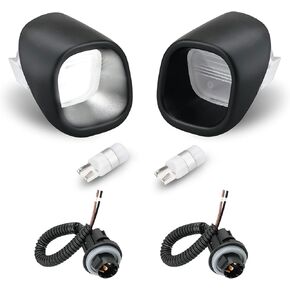Bestview S10 LED License Plate Light Lamp Assembly with Socket Wire Harness Bulbs Housing Cover for Chevy S10 Blazer Gmc Jimmy Sonoma Oldsmobile Bravada 1998-2005 Pickup Truck 6000K White(Pack of 2)