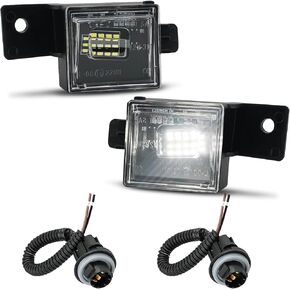 Bestview LED License Plate Lights Tag Lamp Assembly with Socket Wire Harness for 2014-2021 Chevy Silverado GMC Sierra 1500 2500HD 3500HD Colorado Canyon Pickup Truck Rear License Plate Lamp,Pack of 2