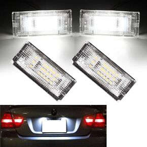 Leesoot 2 Pcs Error Free Xenon White LED License Plate Light Compatible with 1998-2005 BMW E46 4D Sedan 5D 323i 320i 325i 325xi 328i 330i 330xi Touring Rear License Tag Lights Lamp