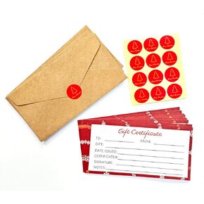 Gift Certificates for Business 30 Certificate Cards 30 Envelopes 30 Stickers for Holiday Christmas Small Business Restaurants Spa Beauty Makeup Hair Salon
