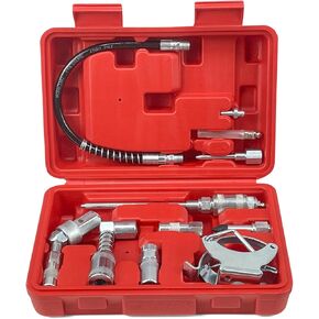 Sutekus Grease Gun Accessory Set Universal Grease Lubrication Accessory Kit Grease Gun Couplers with Carrying Case