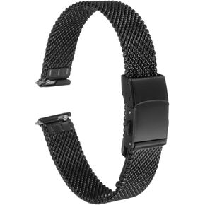 HARFINGTON Stainless Steel Mesh Watch Band Quick Release Metal Watch Strap Adjustable Fold Clasp Replacement Bands for Men Women