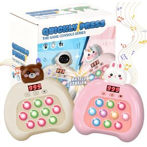 2 Pack Upgraded Fast Quick Game Pop Bubble Up Toys-Ideal Easter Basket Stuffers!Two-Player Online Battles Available,Handheld Games Perfect for Children Aged 6-12,Puzzle Game Sensory Toys（Whtie）